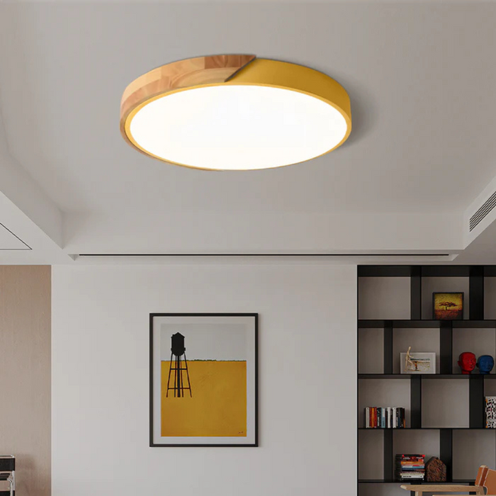Lunvik | Scandinavische LED Plafondlamp met Houtaccent