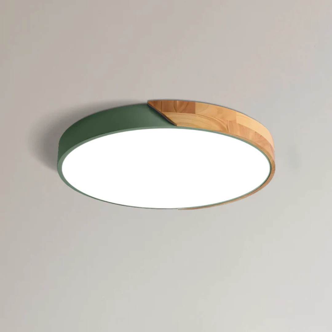 Lunvik | Scandinavische LED Plafondlamp met Houtaccent