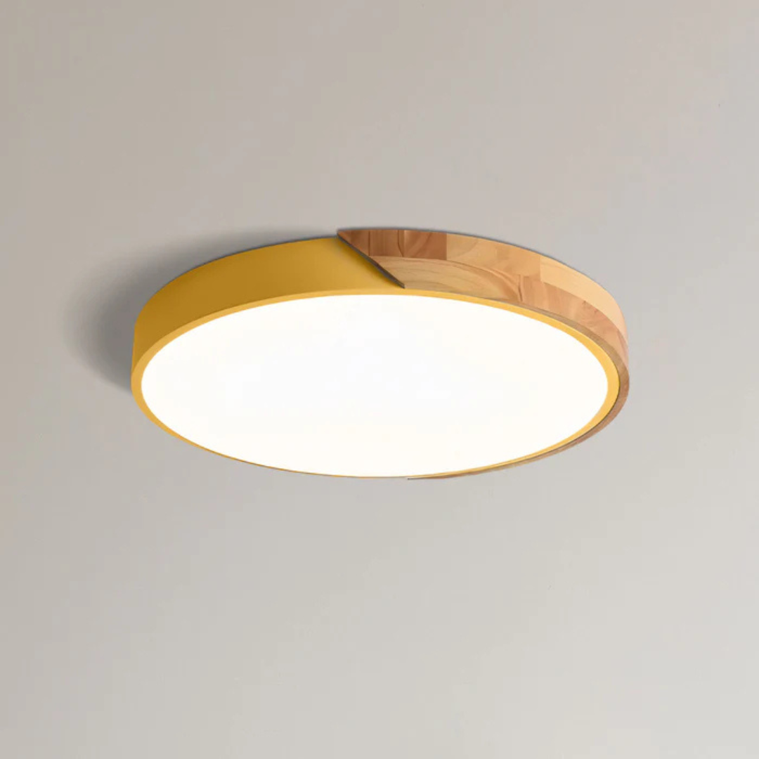 Lunvik | Scandinavische LED Plafondlamp met Houtaccent