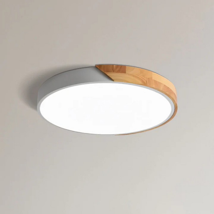 Lunvik | Scandinavische LED Plafondlamp met Houtaccent
