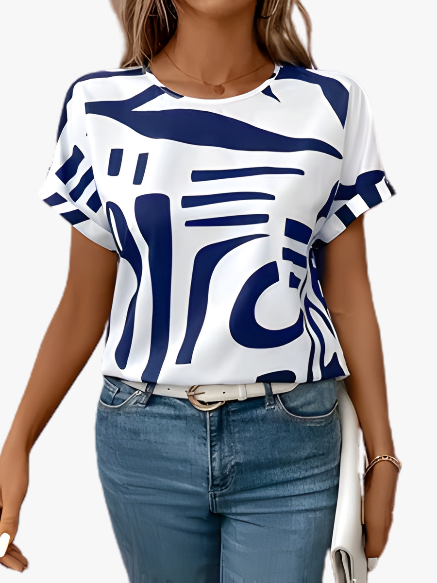 Elske | Abstract bedrukt t-shirt voor dames