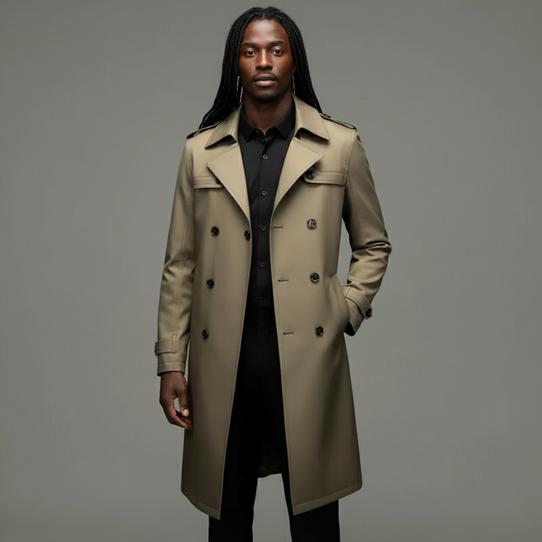Auke | Trenchcoat met dubbele knoopsluiting