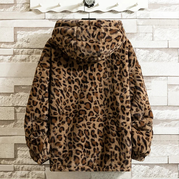 Margot | Hoodie van imitatiebont met luipaardprint