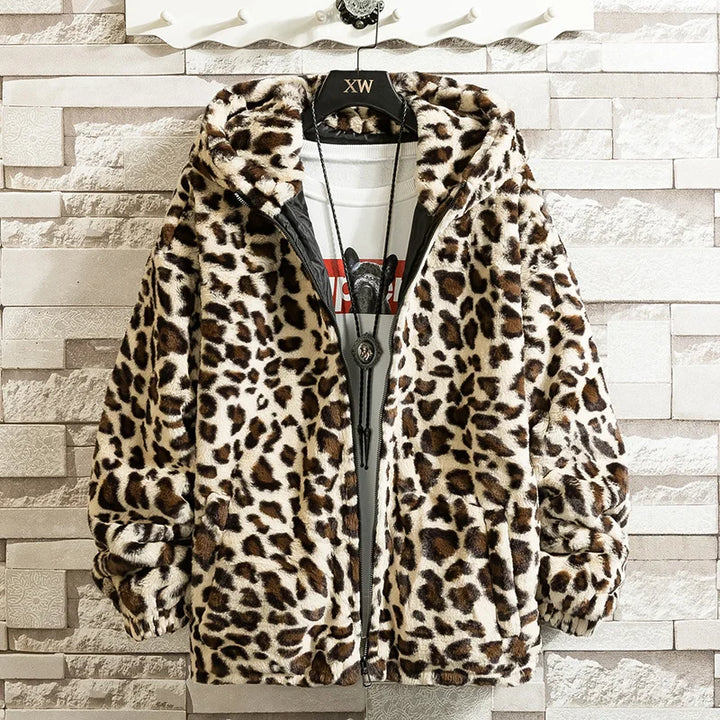 Margot | Hoodie van imitatiebont met luipaardprint