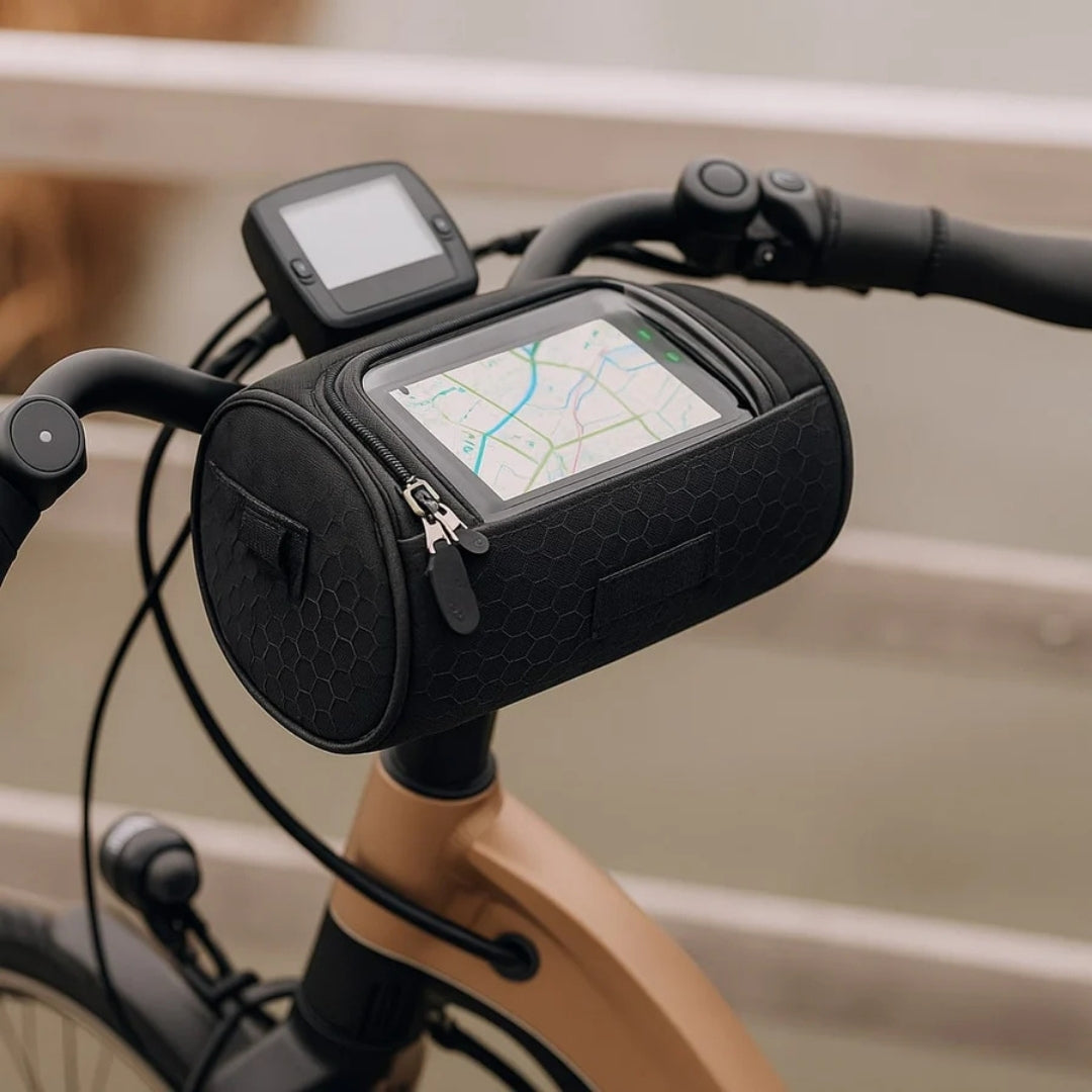 Fietsvia | Spatwaterdichte Stuurtas met Touchscreen Telefoonvak