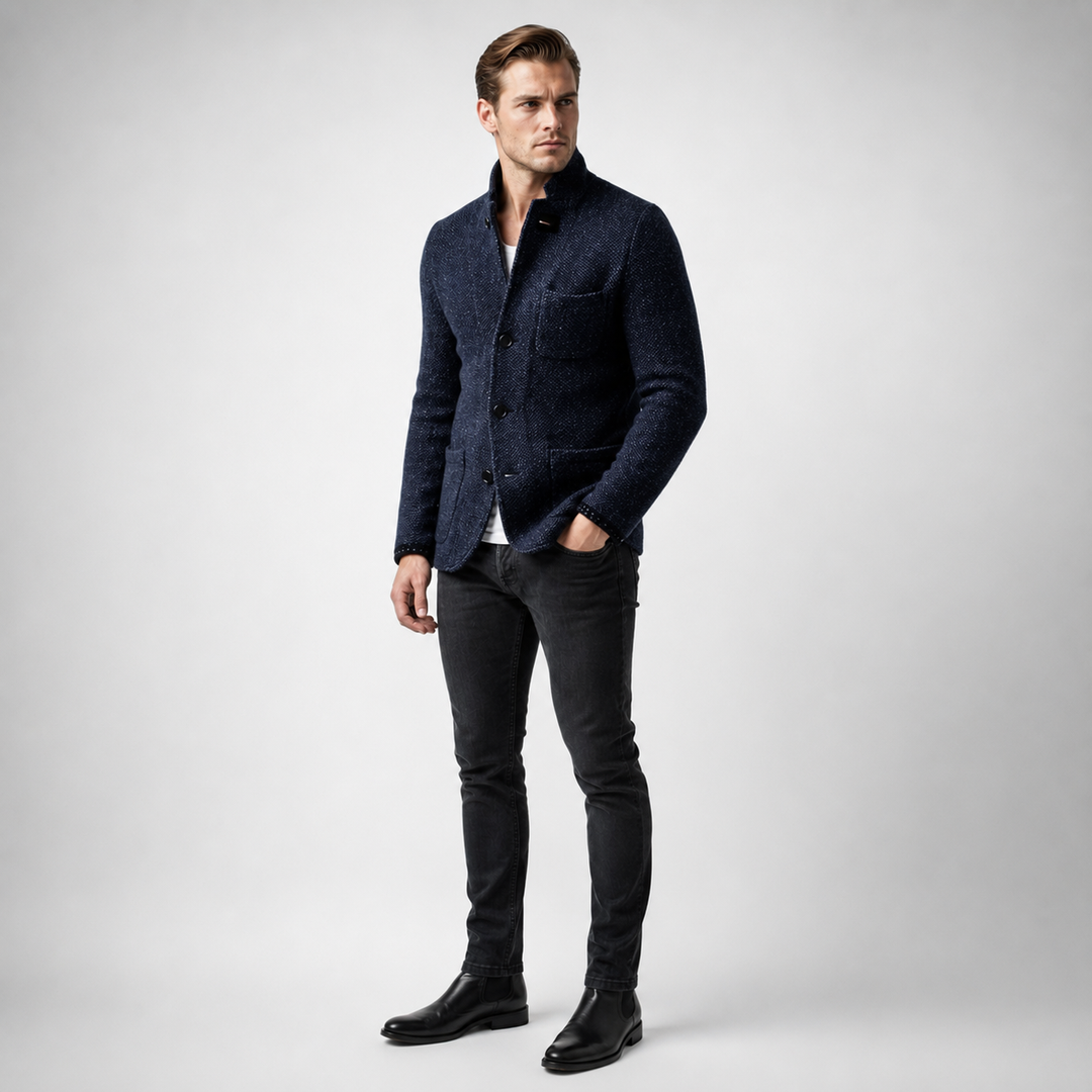 Huub | Wollen vest met enkele rij knopen