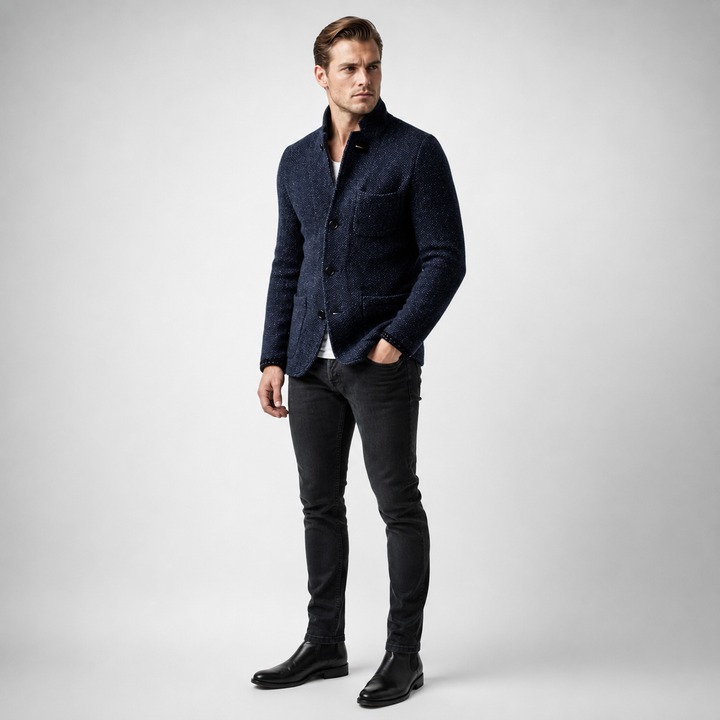 Huub | Wollen vest met enkele rij knopen