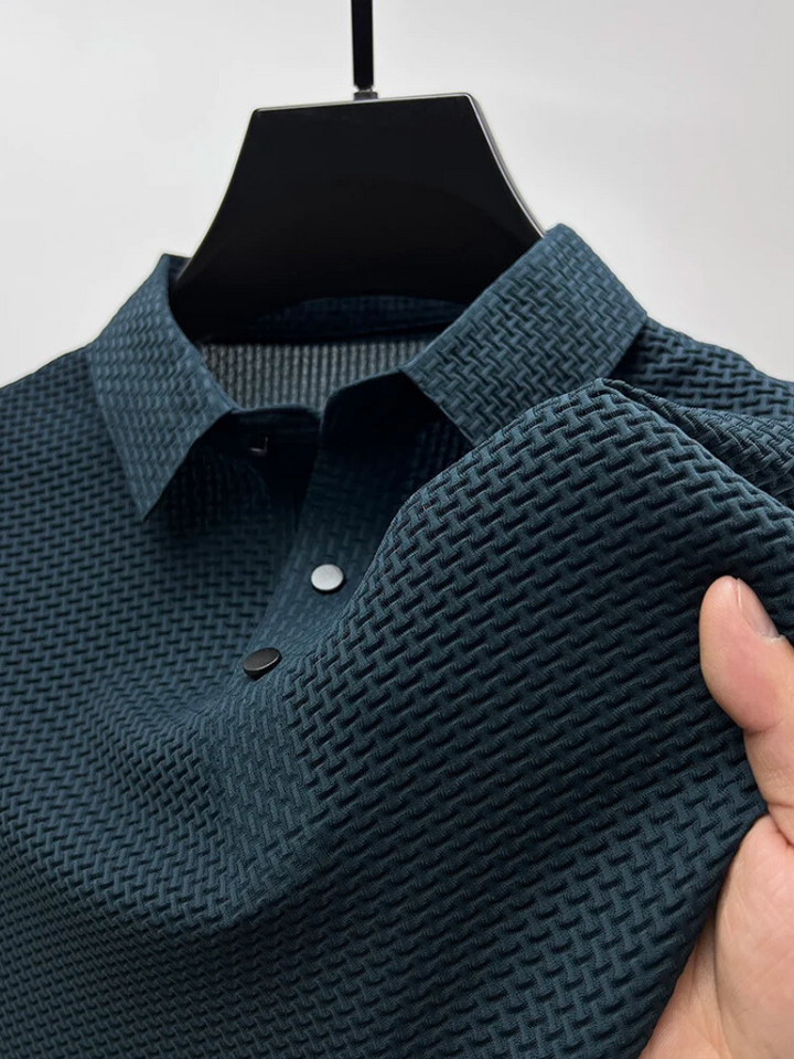 Boudewijn | Polo met geweven patroon