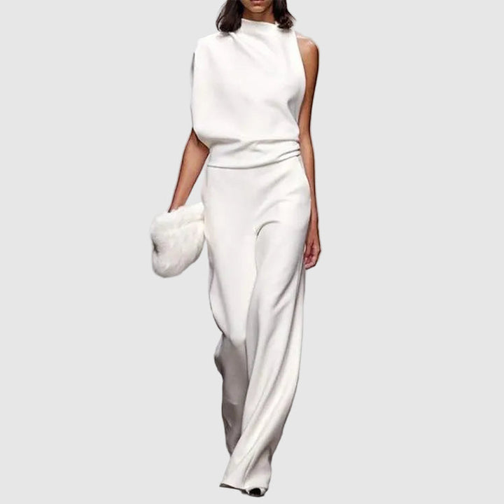 Vera | Mouwloze Jumpsuit met Wijde Pijpen