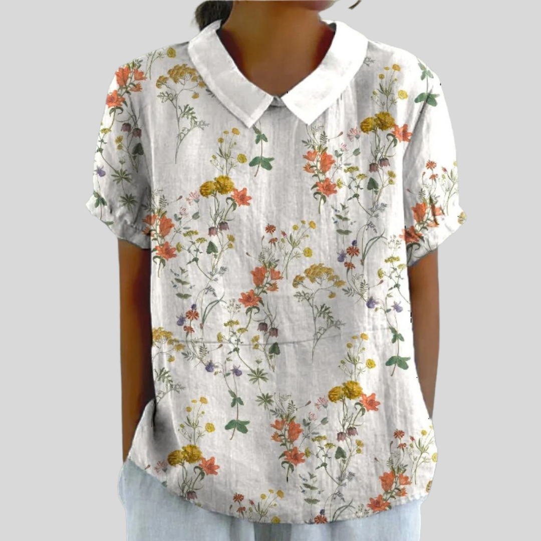 Jette | Blouse met bloemenprint en kraag