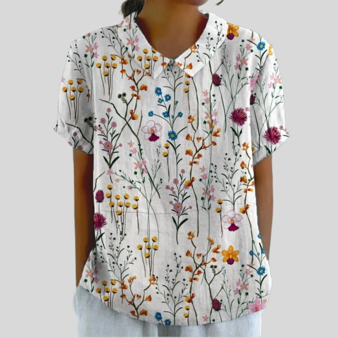 Esmee | Blouse met bloemenprint en kraag