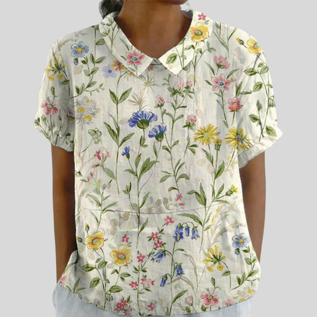 Elize | Blouse met bloemenprint en kraag