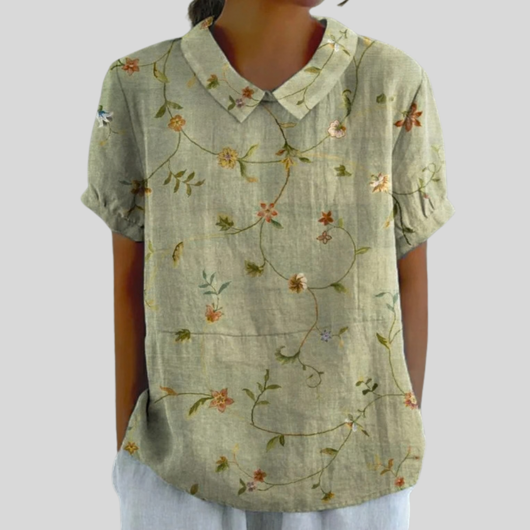 Kiki | Blouse met bloemenprint en kraag