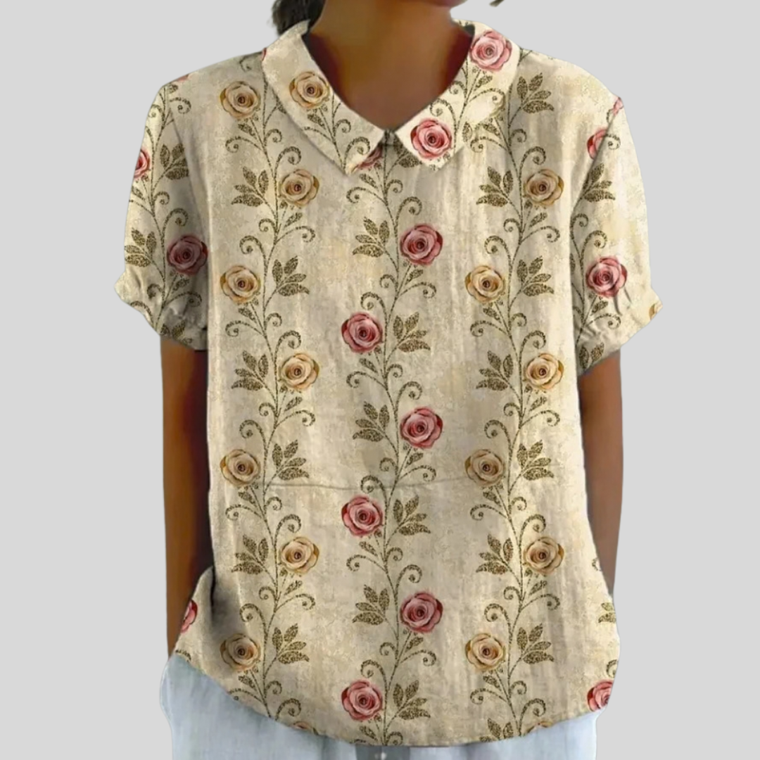 Nienke-Marie | Blouse met bloemenprint en kraag