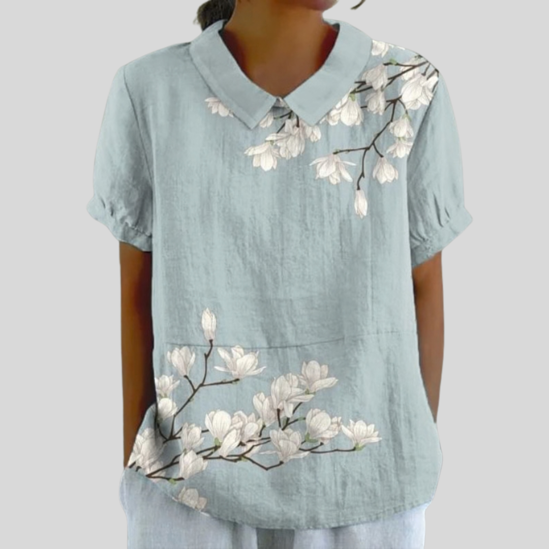 Josje | Blouse met bloemenprint en kraag