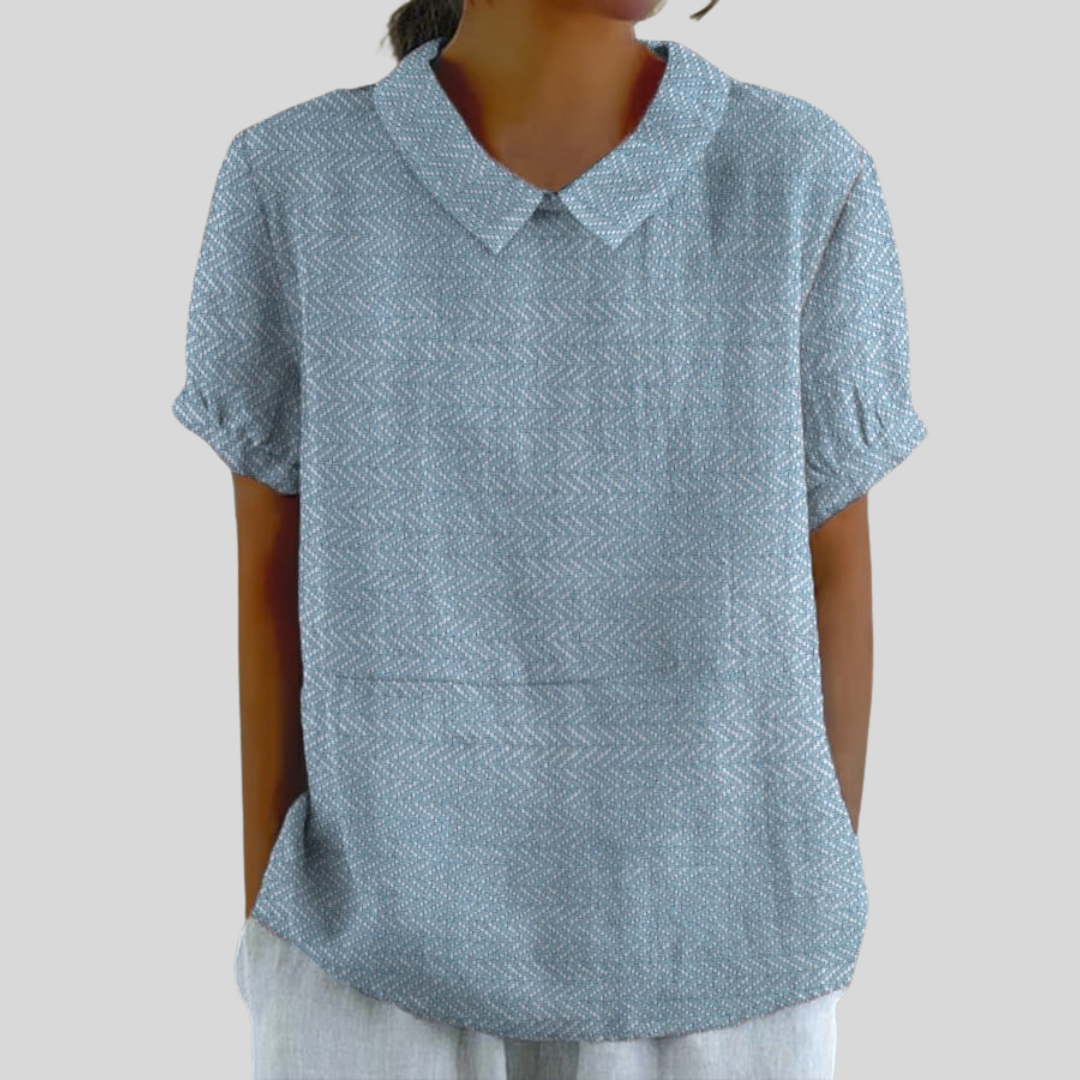 Marga | Blouse met kraag en zachte textuur