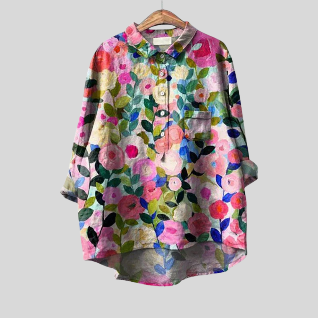 Danique | Blouse met schilderachtig bloemenmotief