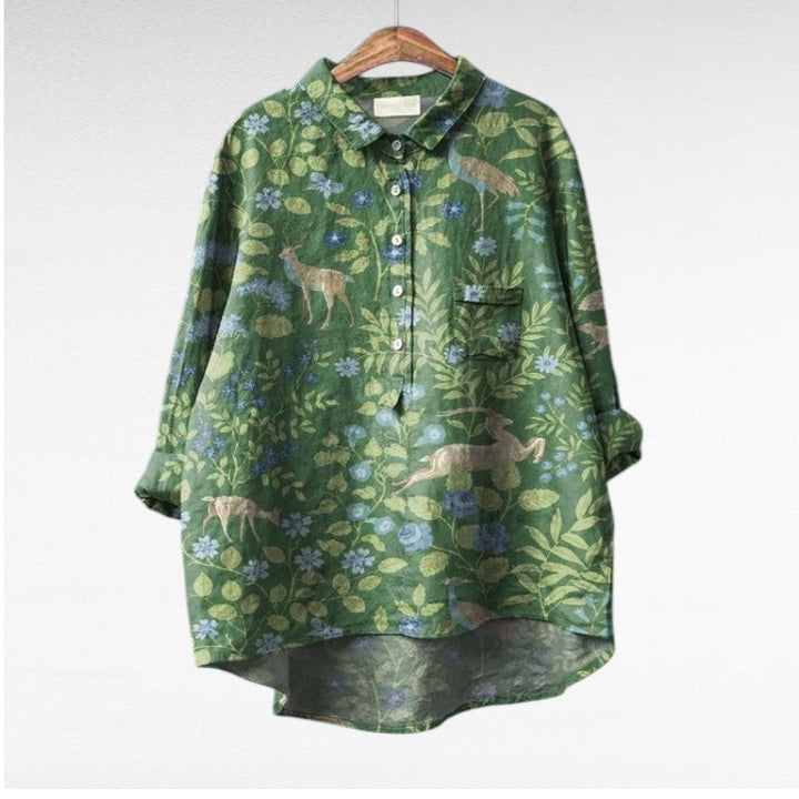 Danique | Blouse met schilderachtig bloemenmotief