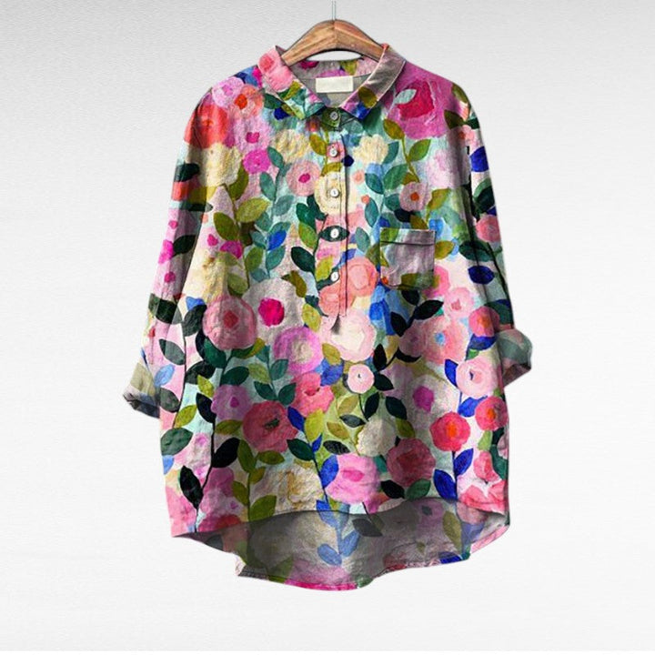 Danique | Blouse met schilderachtig bloemenmotief