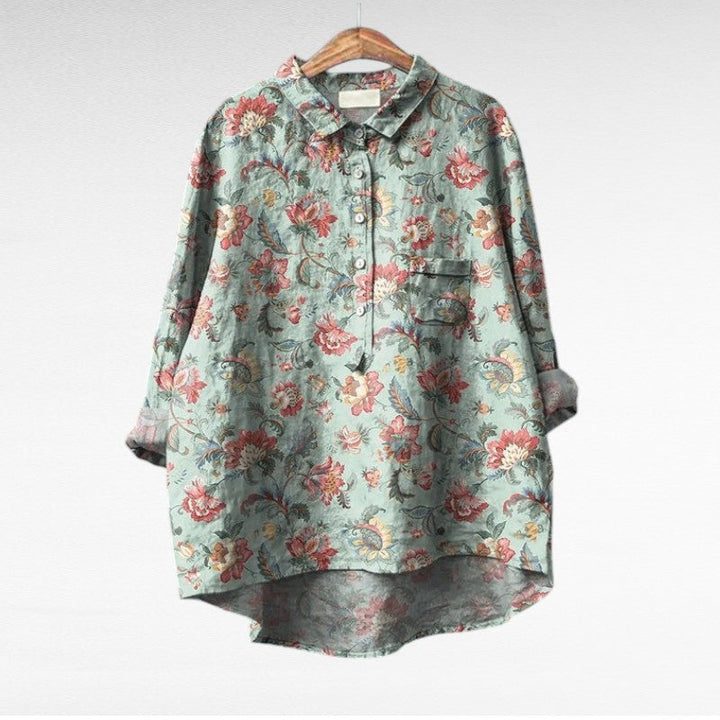 Danique | Blouse met schilderachtig bloemenmotief