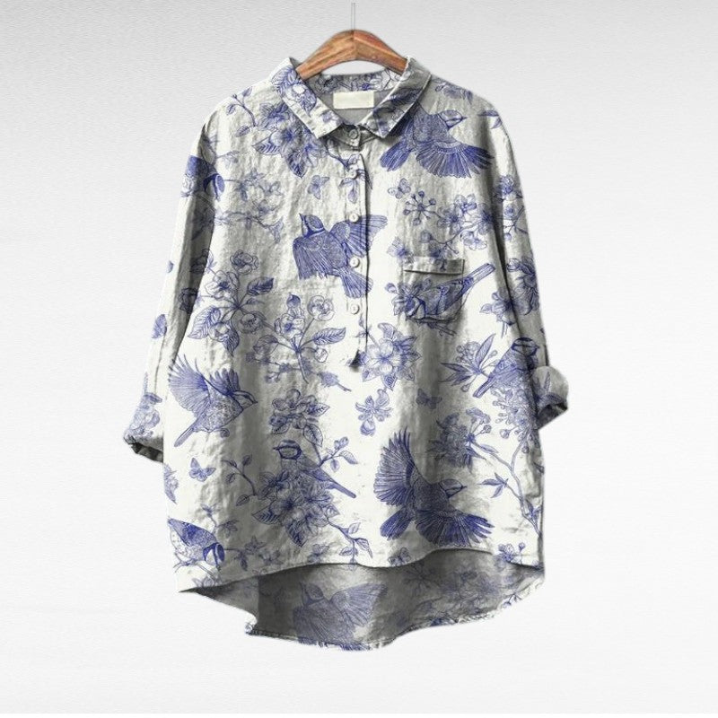 Danique | Blouse met schilderachtig bloemenmotief