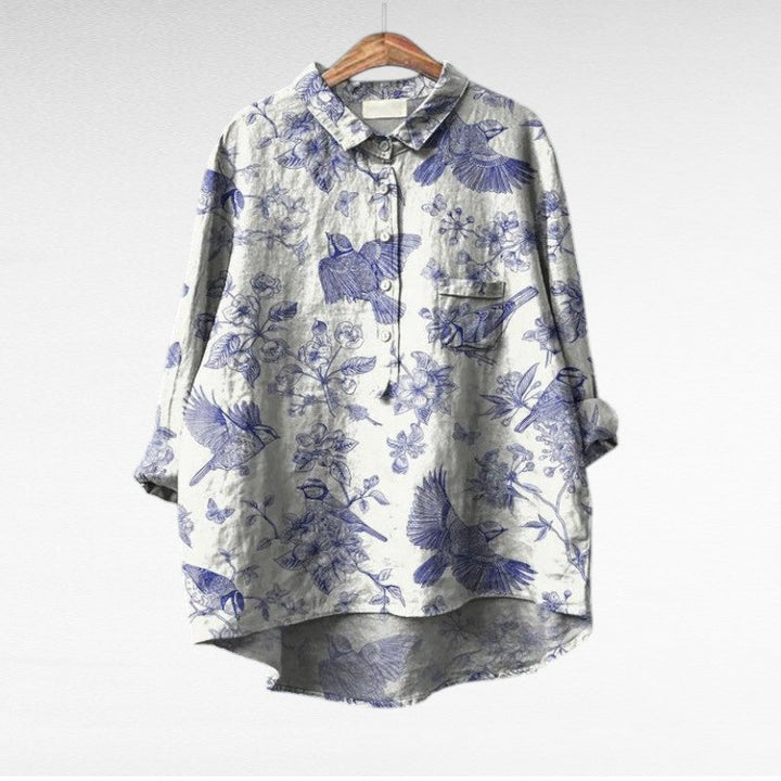 Danique | Blouse met schilderachtig bloemenmotief