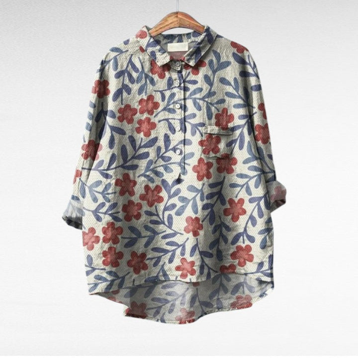 Danique | Blouse met schilderachtig bloemenmotief