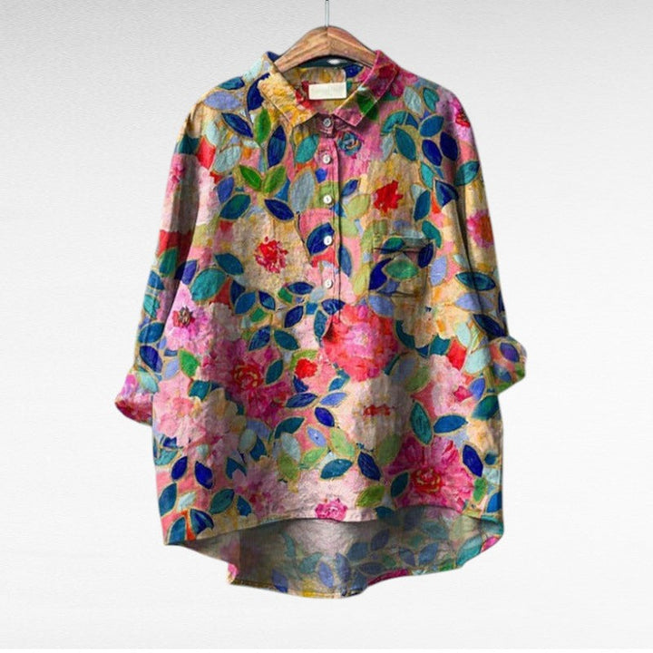 Danique | Blouse met schilderachtig bloemenmotief