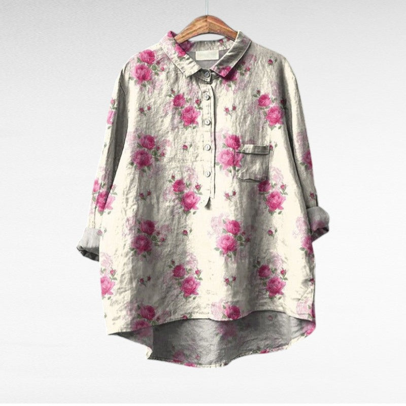 Danique | Blouse met schilderachtig bloemenmotief