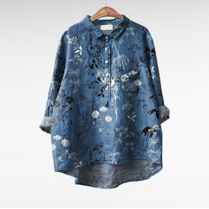 Danique | Blouse met schilderachtig bloemenmotief