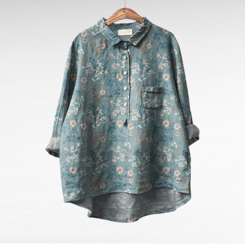 Danique | Blouse met schilderachtig bloemenmotief