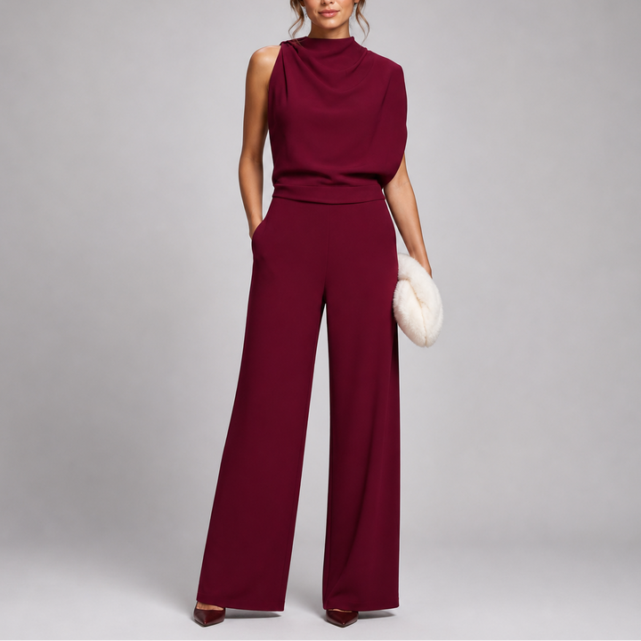 Vera | Mouwloze Jumpsuit met Wijde Pijpen