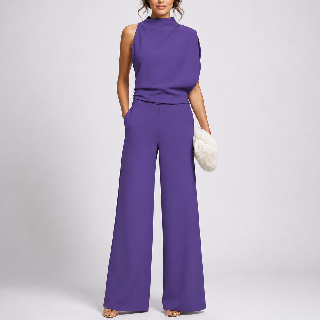 Vera | Mouwloze Jumpsuit met Wijde Pijpen