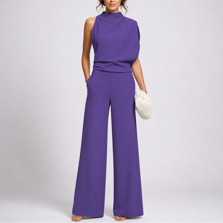 Vera | Mouwloze Jumpsuit met Wijde Pijpen